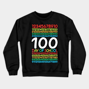 Kids 100Th Day Of School Teacher Kids 100 Days Math Numbers Crewneck Sweatshirt